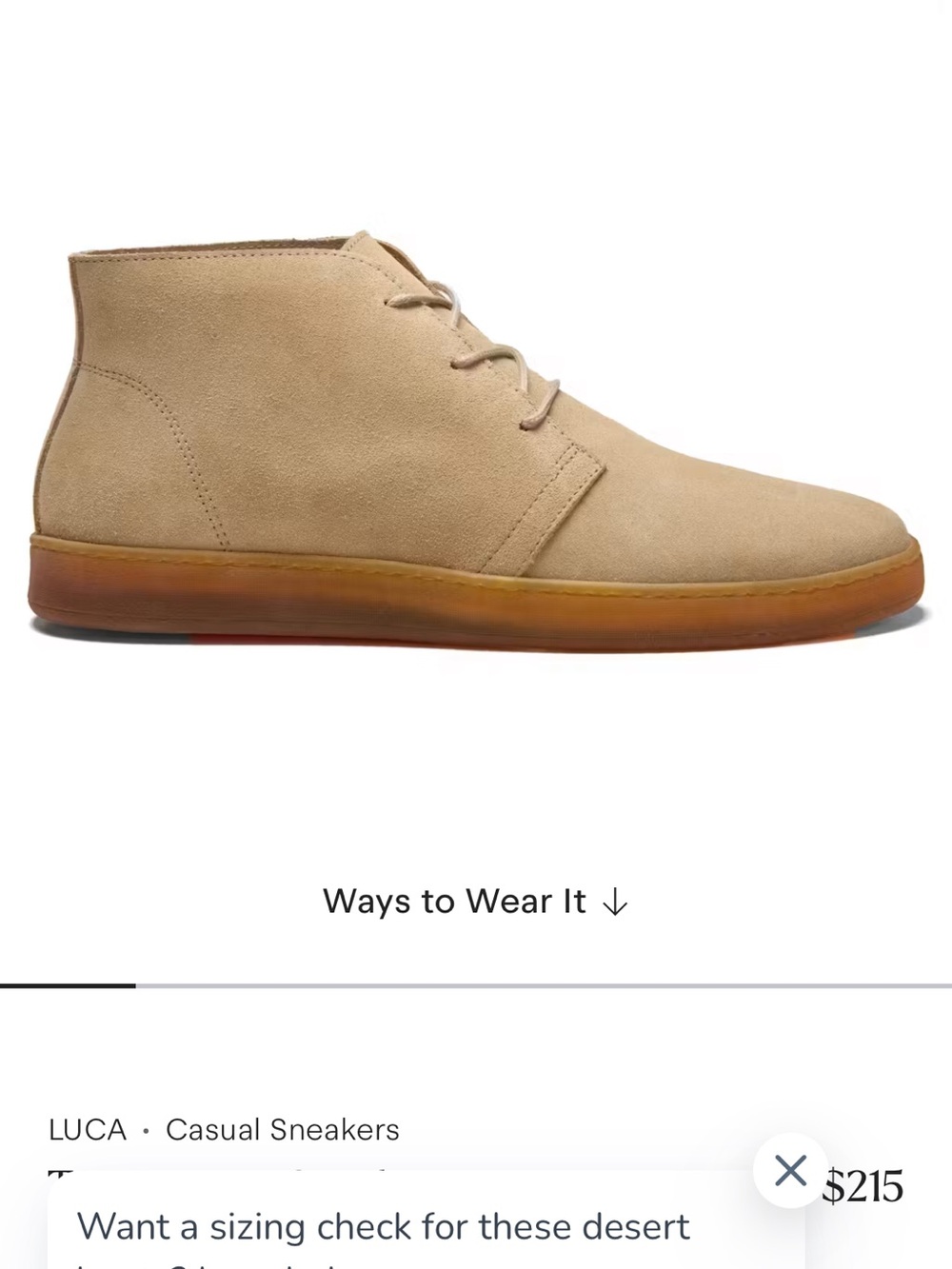 Huckberry Luca Tan Suede Chukka Sneaker Boot